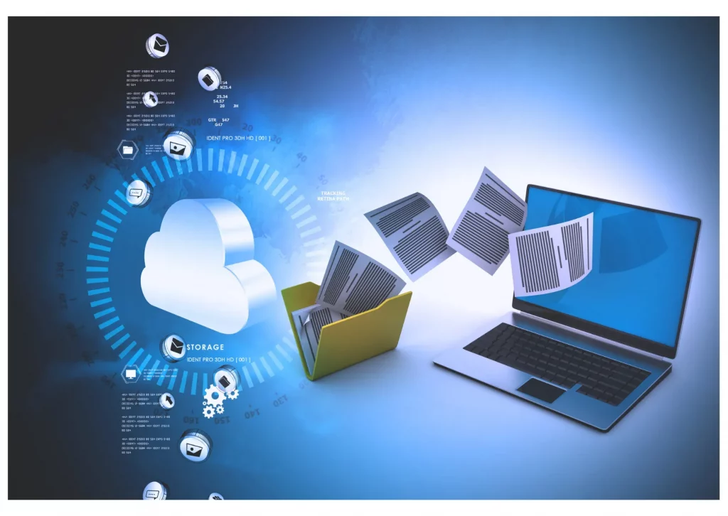 Simulación de un ciberataque en clínicas privadas con robo de archivos médicos desde un ordenador.